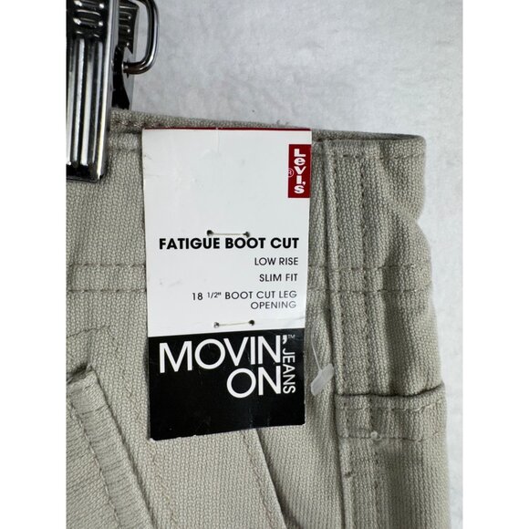 Levis Movin On Fatigue Boot Cut Jeans Low Rise sz 14 grey Y2K - Picture 2 of 9
